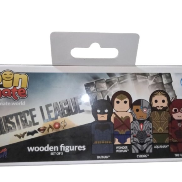 Pin Mate Wood Figures DC Justice League Batman Wonder Woman Aquaman Flash Cyborg - Picture 4 of 4